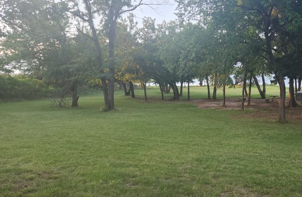 Shaded lawn on the grounds