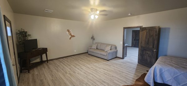 Bedroom with a sitting area