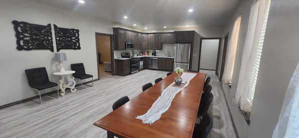 Dining table seating twelve