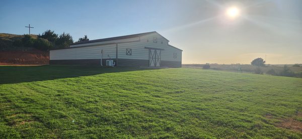Sunrise over the venue